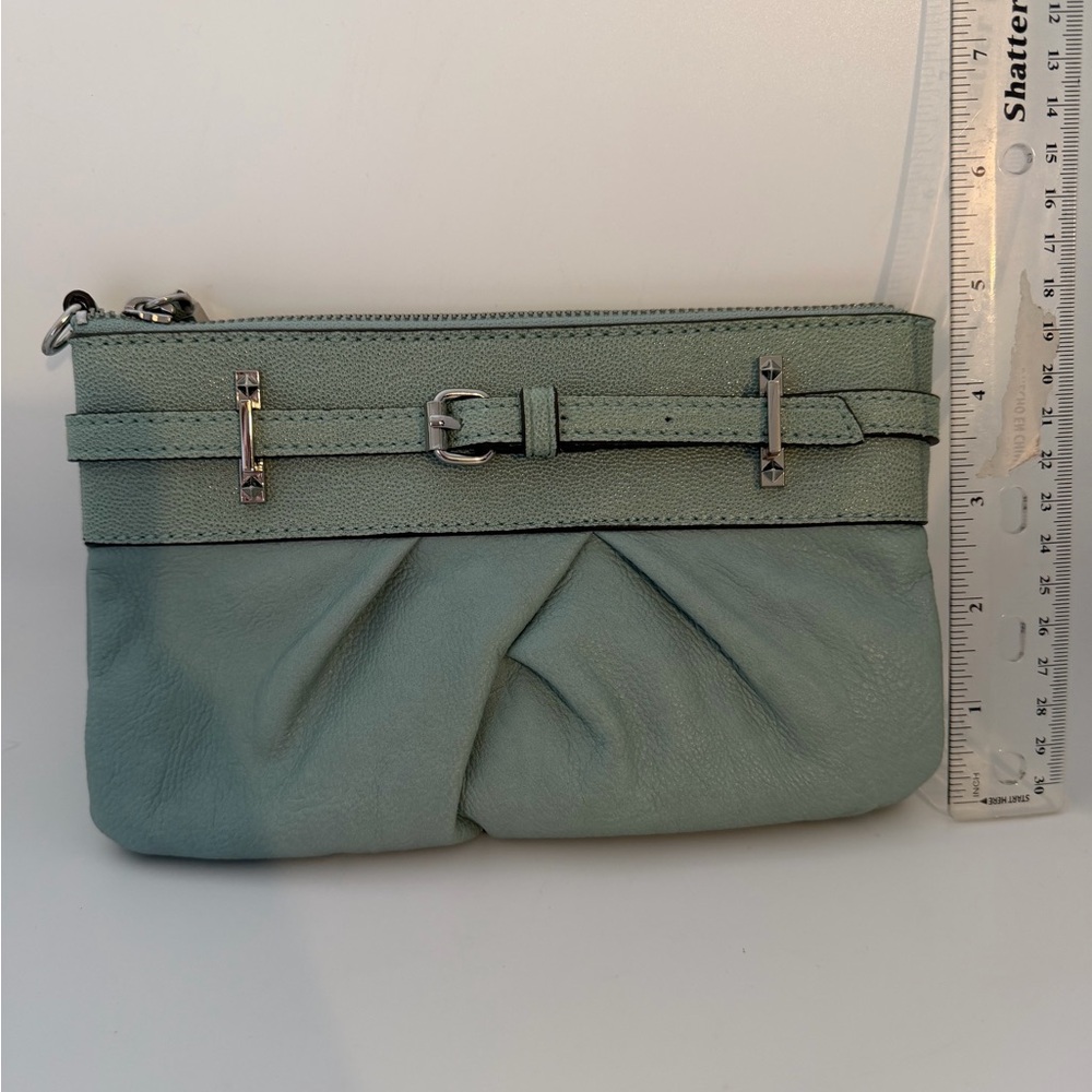 Simply Vera Vera Wang Mint Green Zip Top Clutch - Picture 14 of 14
